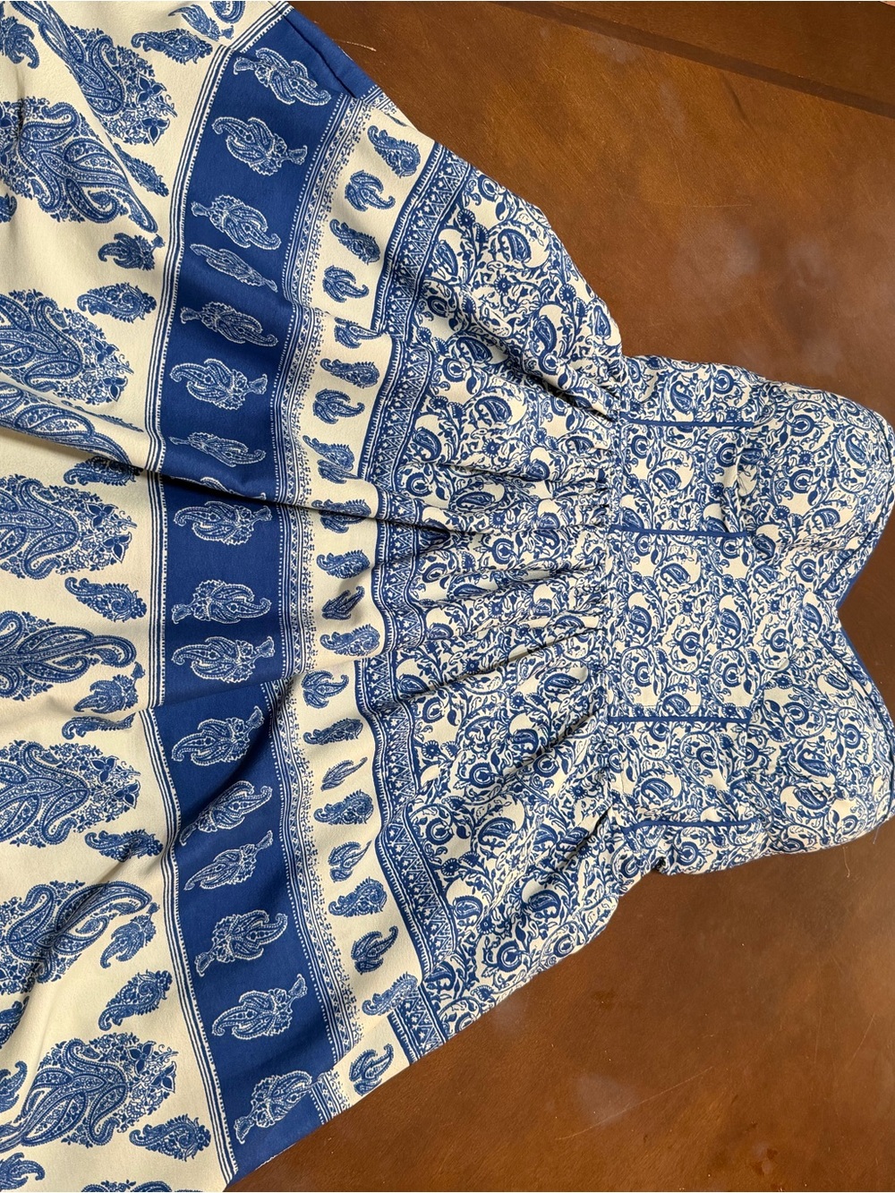 Band of Gypsies Blue and White Paisley Mini Dress